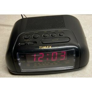 Timex Alarm Clock Radio Black TX2208 Battery Backup